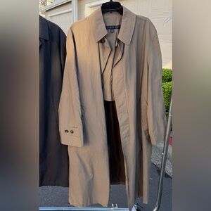 Men London Fog Long Rain Coat/ trench coat/ Tan/ 40 Regular